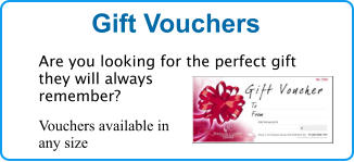 Gift Vouchers  Are you looking for the perfect gift they will always remember?  Vouchers available in any size